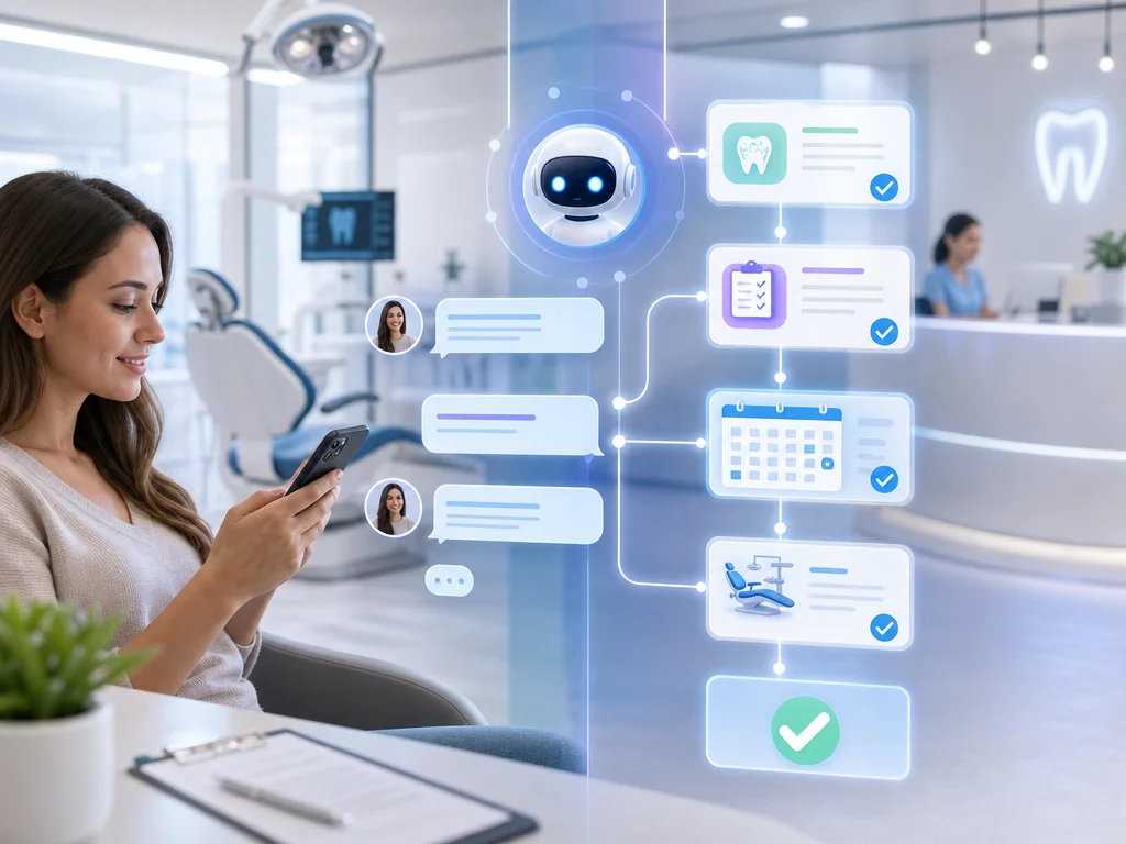 Smartphone chatbot qualifying clinic patients and booking appointments automatically with calendar integration