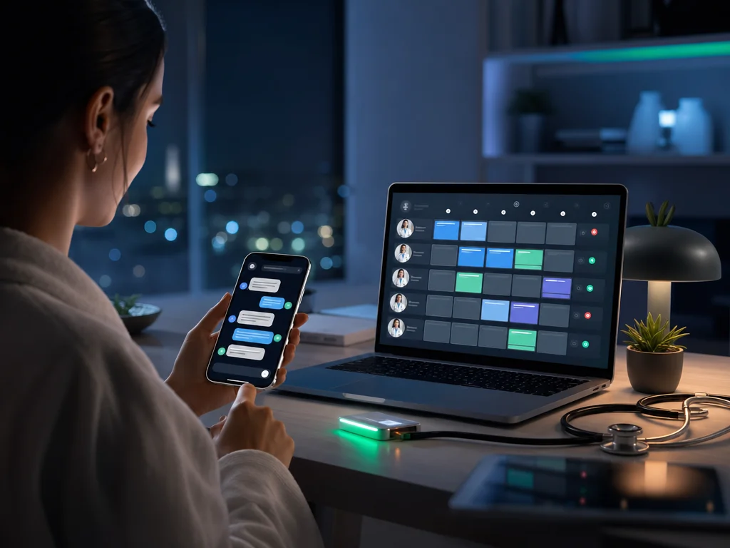 Patient booking a clinic appointment through chatbot with real-time calendar synchronization