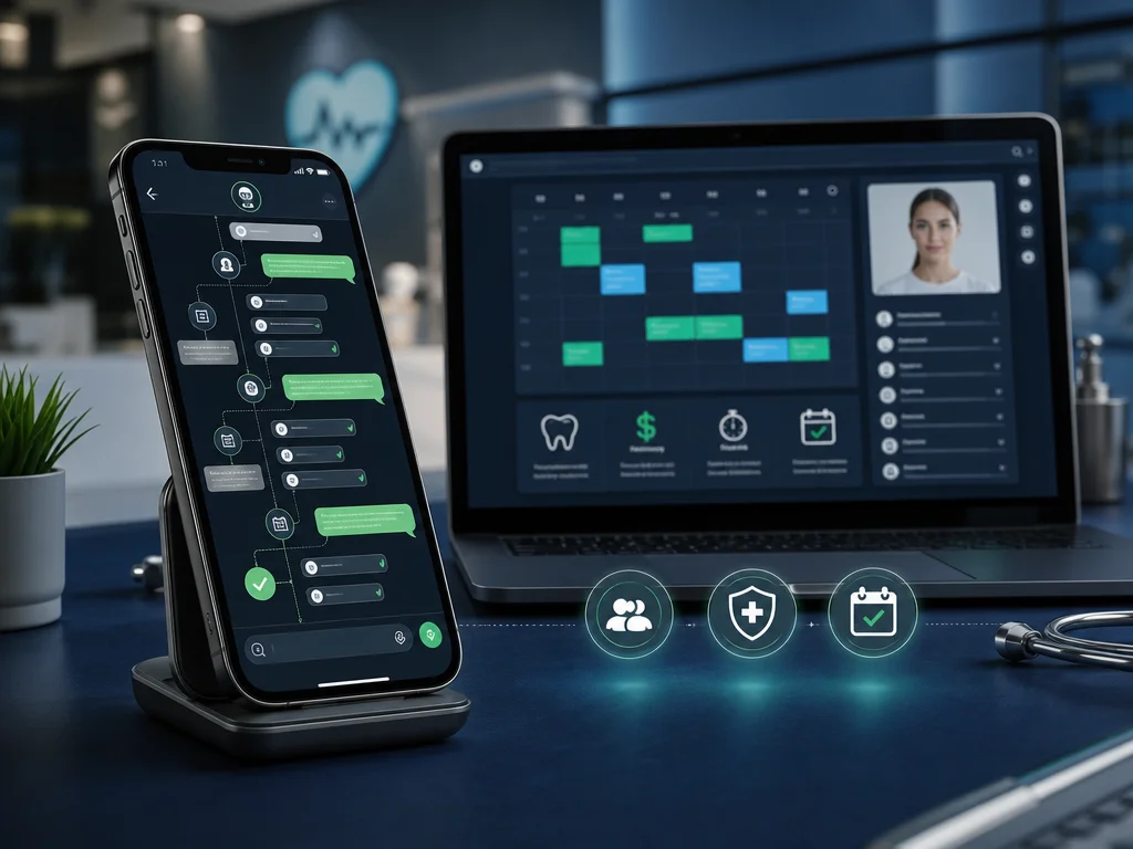 AI WhatsApp chat flow qualifying clinic leads and routing them to scheduling