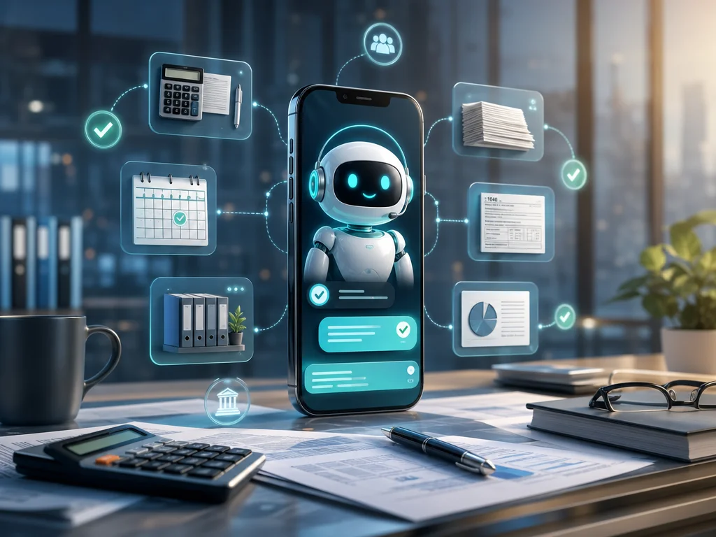 AI chatbot answering common fiscal questions in WhatsApp for an accounting office