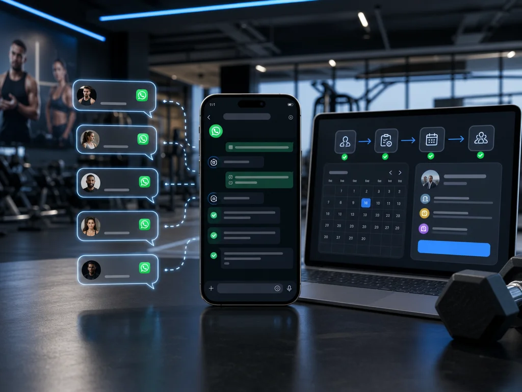 AI chatbot qualifying gym leads and scheduling trial sessions through an automated WhatsApp workflow