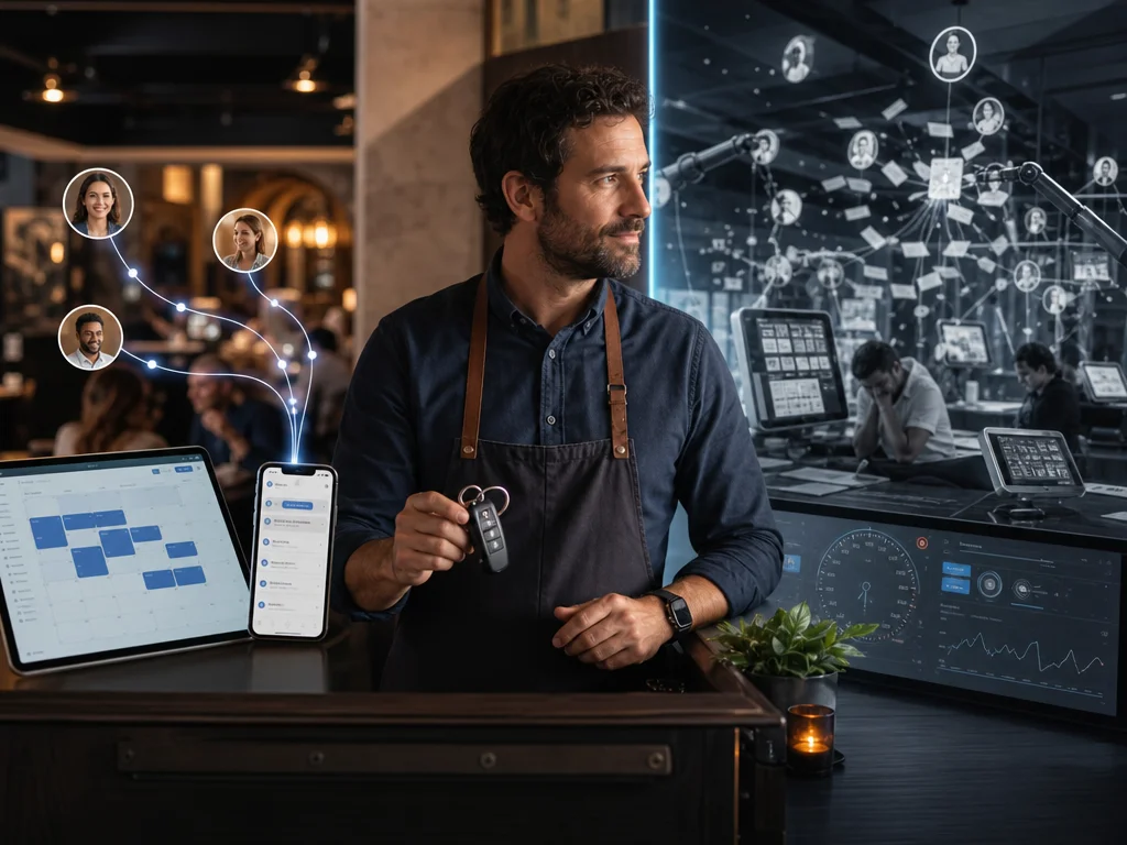Small business owner testing a limited AI scheduling pilot before scaling automation