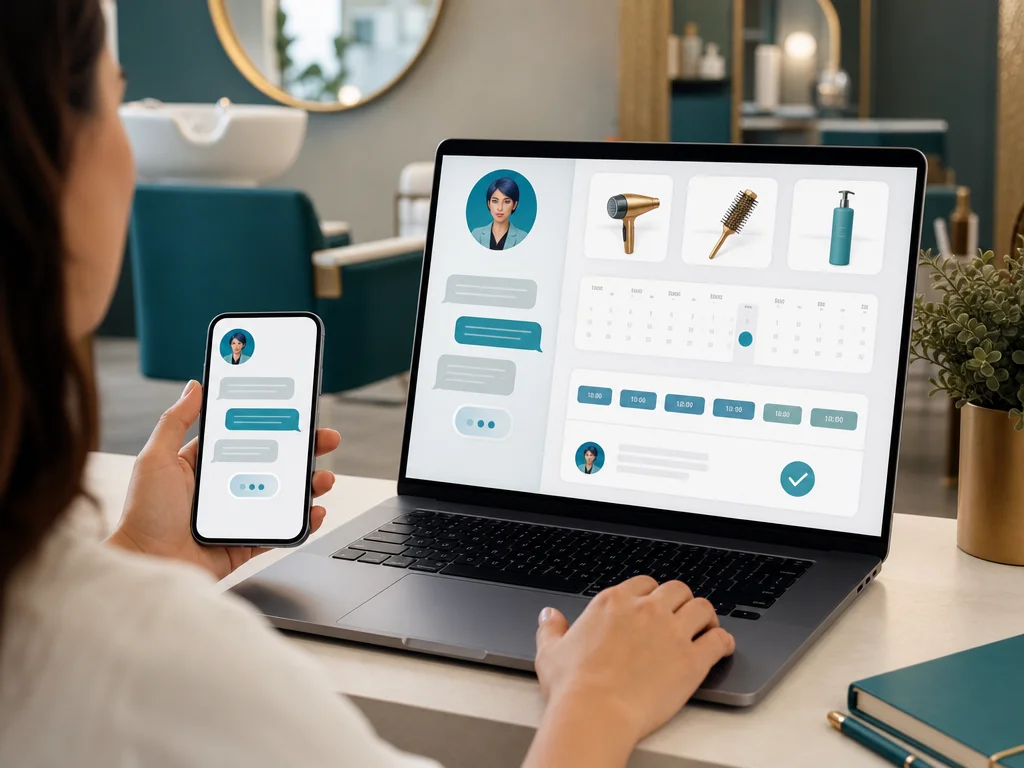 Website with integrated AI chat guiding a customer to book an appointment automatically