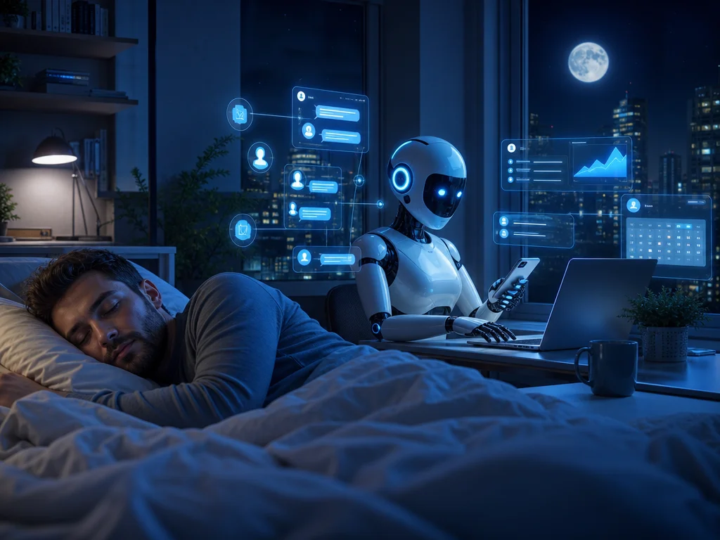 AI chat assistant capturing leads on a website overnight while the business owner sleeps